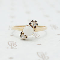 rose cut diamond and opal ring