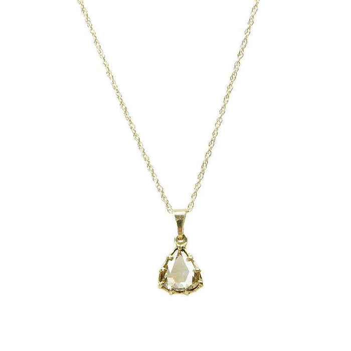 Fancy Light Brown Rose Cut Diamond Pendant