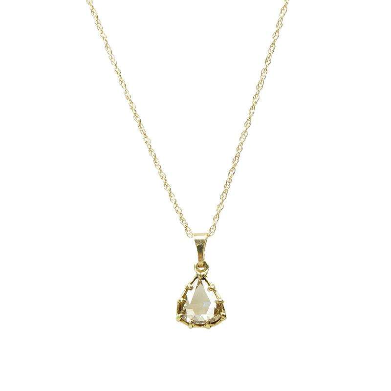 Fancy Light Brown Rose Cut Diamond Pendant