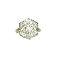 antique low profile diamond ring with rosecuts