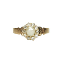 Rose Gold Natural Pearl Rose Cut Diamond Ring - Gem Set Love