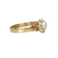 Rose Gold Natural Pearl Rose Cut Diamond Ring - Gem Set Love