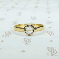 Rose Cut Diamond Solitaire in Decadent High Carat Gold 