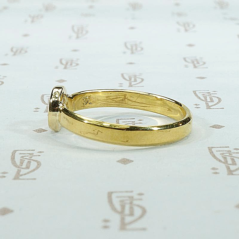 Rose Cut Diamond Solitaire in Decadent High Carat Gold 