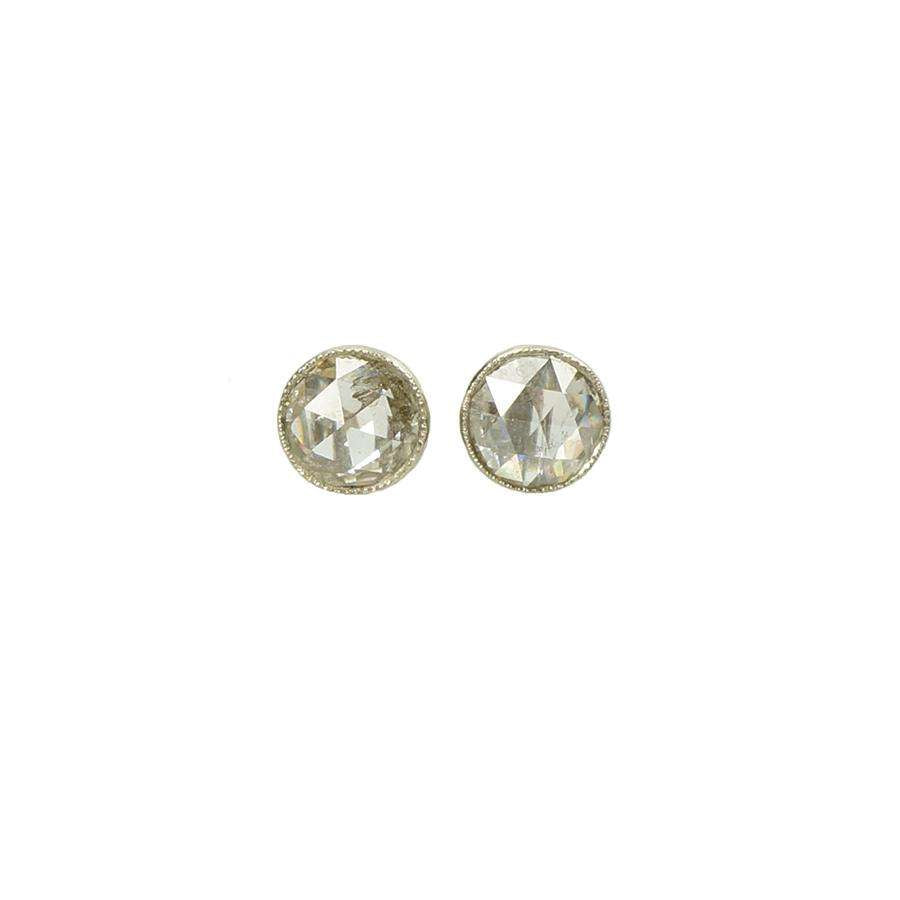 Rose Cut Diamond Stud Earrings