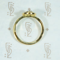 Rose Cut Diamond Halo 18k Yellow Gold Ring
