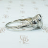 White Gold Filigree Rose Cut Diamond Ring