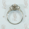 White Gold Filigree Rose Cut Diamond Ring