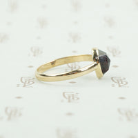 rose cut garnet 14k recycled gold ring