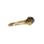 Antique Gold Ring set with a Deep Red Rose Cut Garnet - Gem Set Love