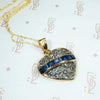 Rose Cut Diamond and Sapphire Heart