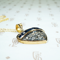 Rose Cut Diamond and Sapphire Heart
