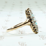 Pavé Rose Cut Diamond and Opal Antique Ring