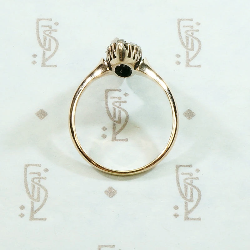 Pavé Rose Cut Diamond and Opal Antique Ring