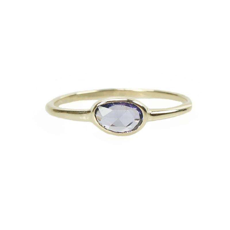 Rose Cut Violet Sapphire set in 14k Yellow Recycled Gold by 720