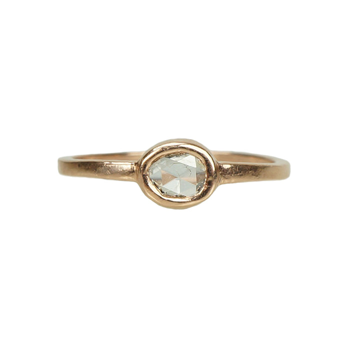 Recycled Rose Gold with a Rose Cut Diamond