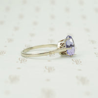 Rose Cut Oval Purple Sapphire Solitaire