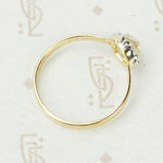 Rose Cut Diamond Solitaire in Platinum on 18K Yellow Gold
