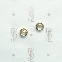 antique rose cut diamonds in recycled 14k yellow gold bezel stud earrings