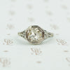 .44ct rose cut diamond in white gold filigree ring