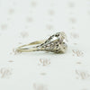 .44ct rose cut diamond in white gold filigree ring side view