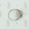 .44ct rose cut diamond in white gold filigree ring side view