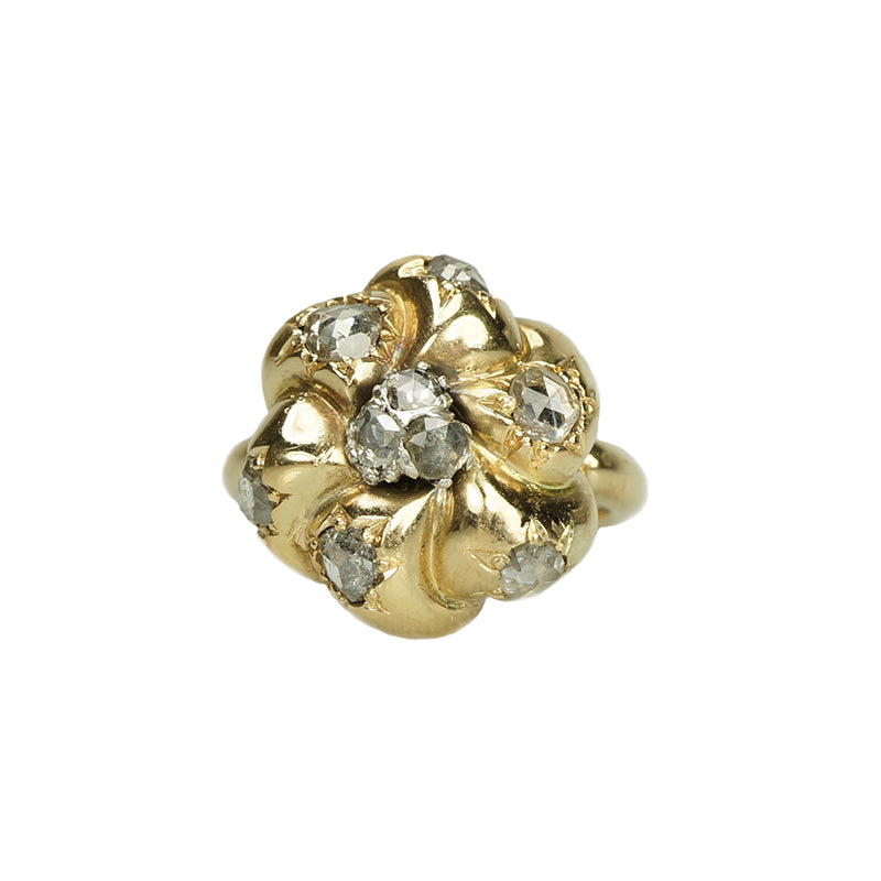 Rose Cut Diamond Studded Flower Ring