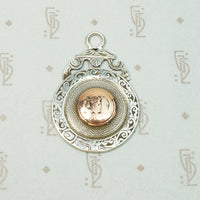 sterling and rose gold english fob engraved A D