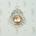 sterling and rose gold english fob engraved A D