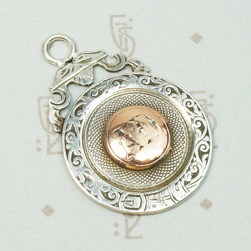 Rose Gold and Sterling Silver English Fob