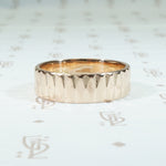 14k rose gold geometric wedding band vintage