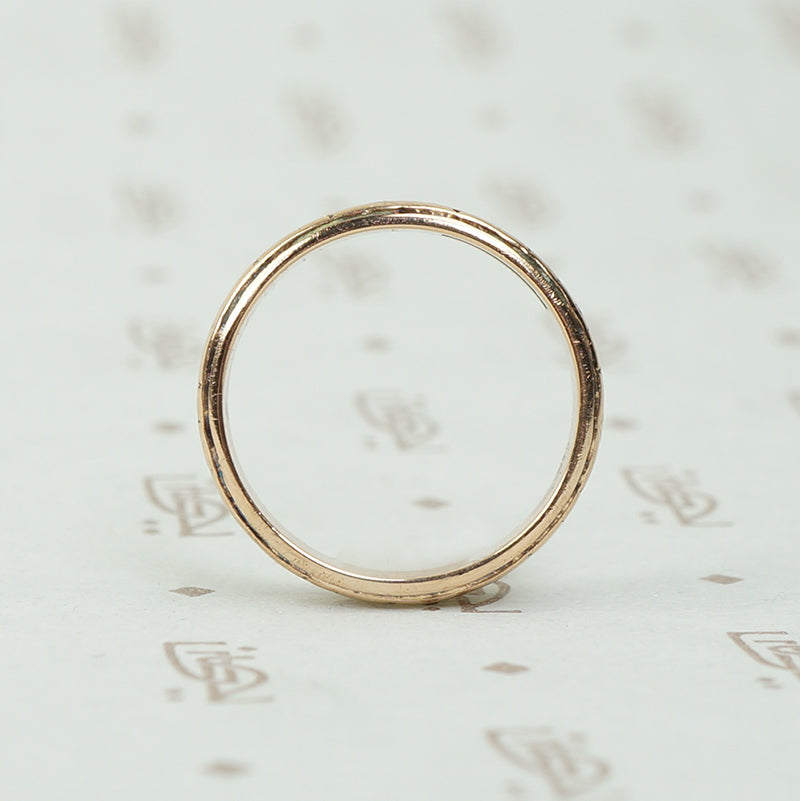 Engraved Design Vintage Rose Gold Wedding Band