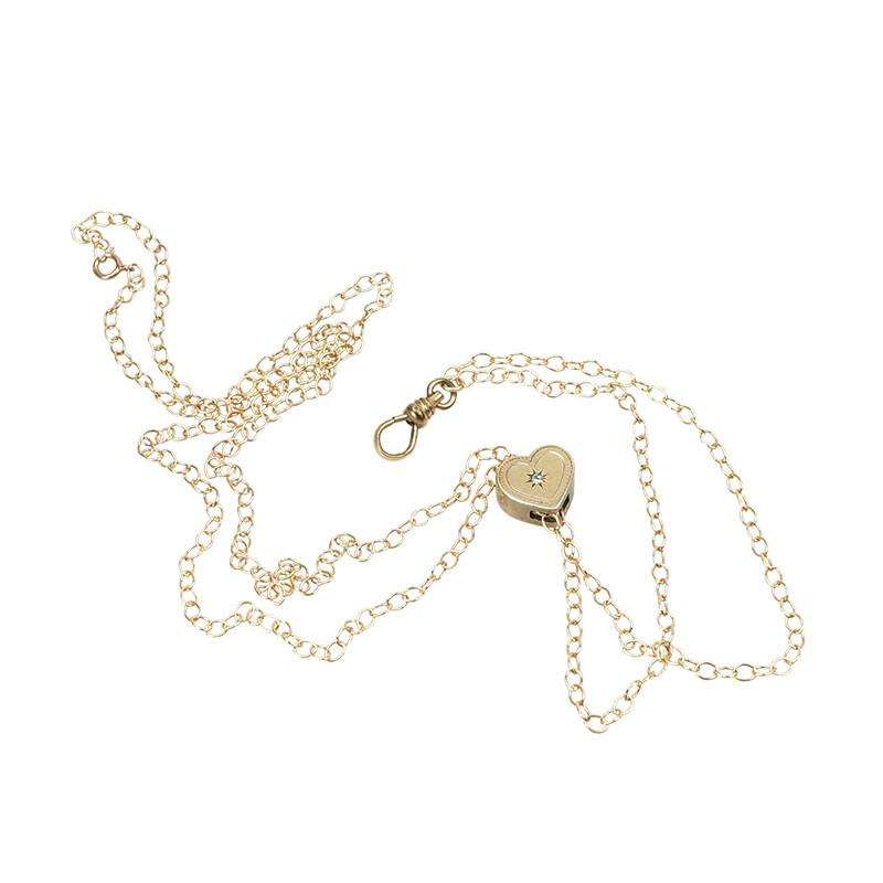 Vintage Victorian Heart Slide Watch Chain