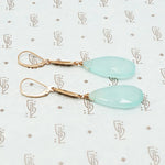 Marché Pendant Drop Earrings in Rose Gold with Chalcedony by brunet