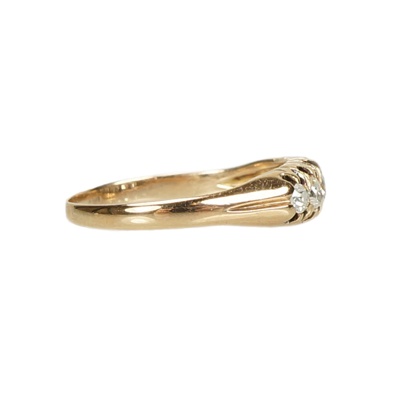 Antique Rose Gold Mine Cut Diamond Ring - Gem Set Love