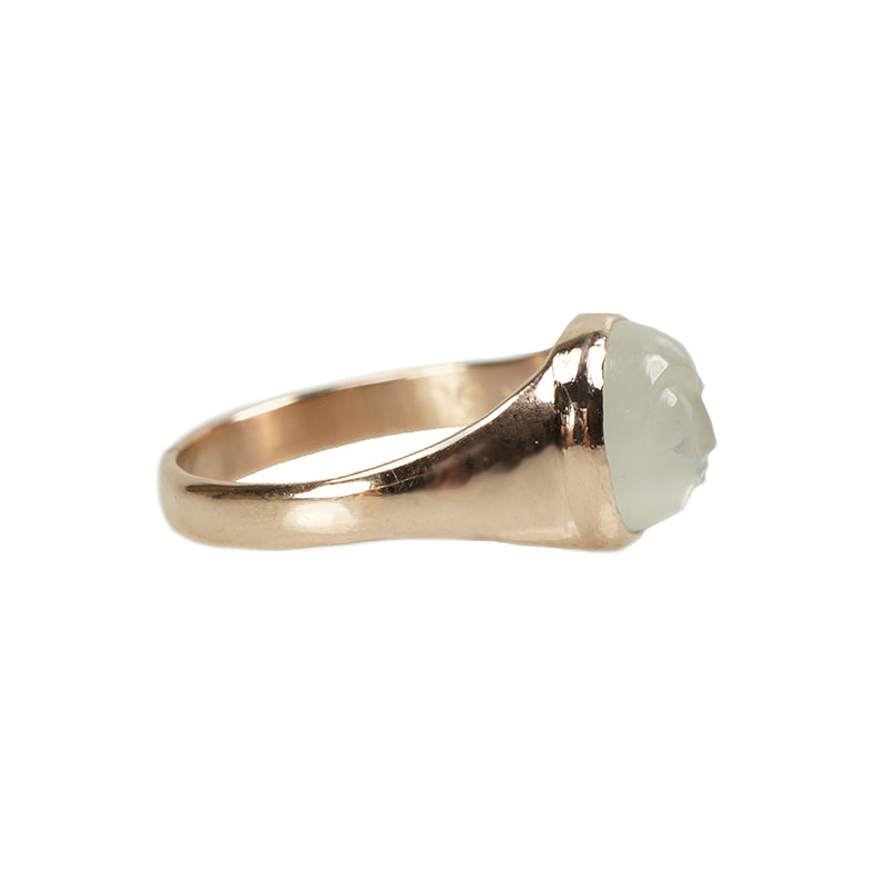 Carved Moonstone set in Recycled Rose Gold - Gem Set Love