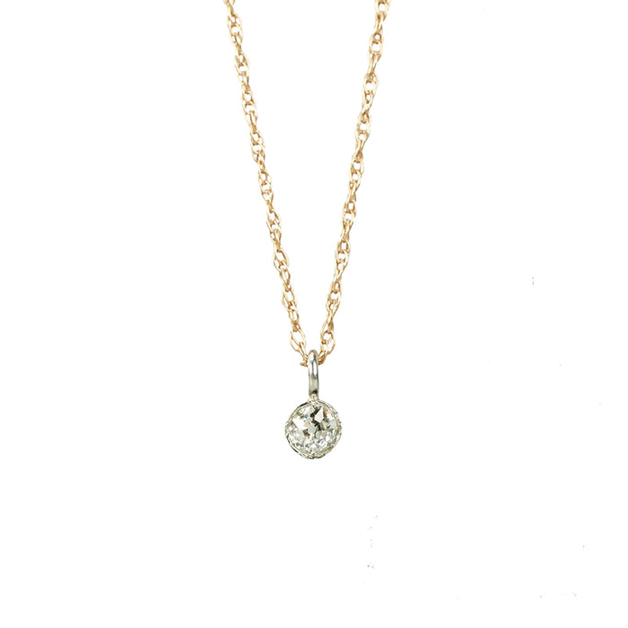 Orbit Diamond Pendant Platinum and Rose Gold - Gem Set Love