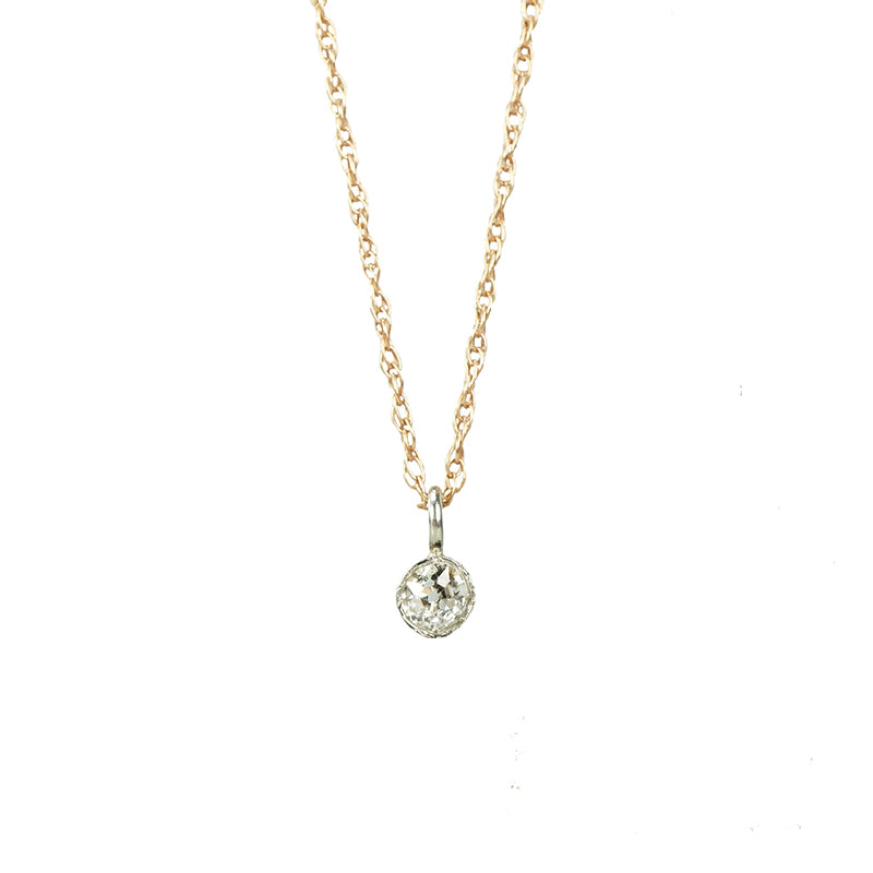 Orbit Diamond Pendant Platinum and Rose Gold - Gem Set Love