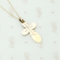 Antique Russian Cross in Rose Gold, detail view.