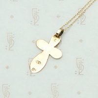 Antique Russian Cross in Rose Gold. Back view.