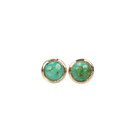 Recycled Rose Gold Turquoise Studs - Gem Set Love