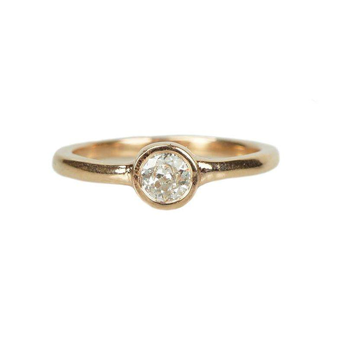 Recycled Rose Gold Ring with OEC Diamond