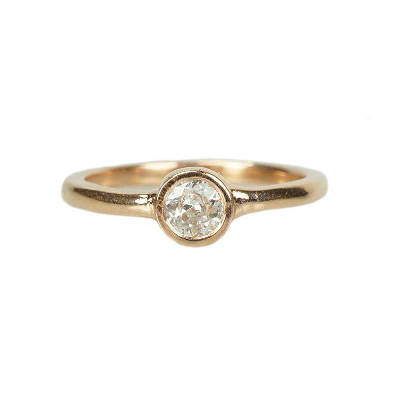 Recycled Rose Gold Ring with OEC Diamond