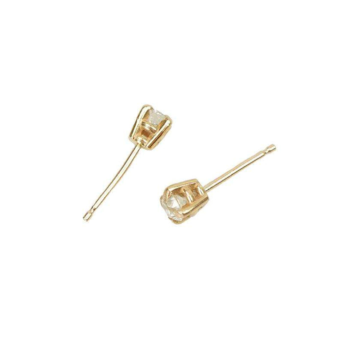 Vintage Diamond Rose Gold Studs