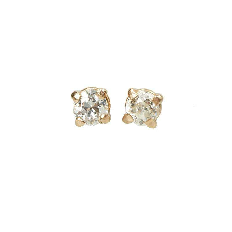 Vintage Diamond Rose Gold Studs