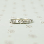 Vintage Platinum Baguette and Round Diamond Band