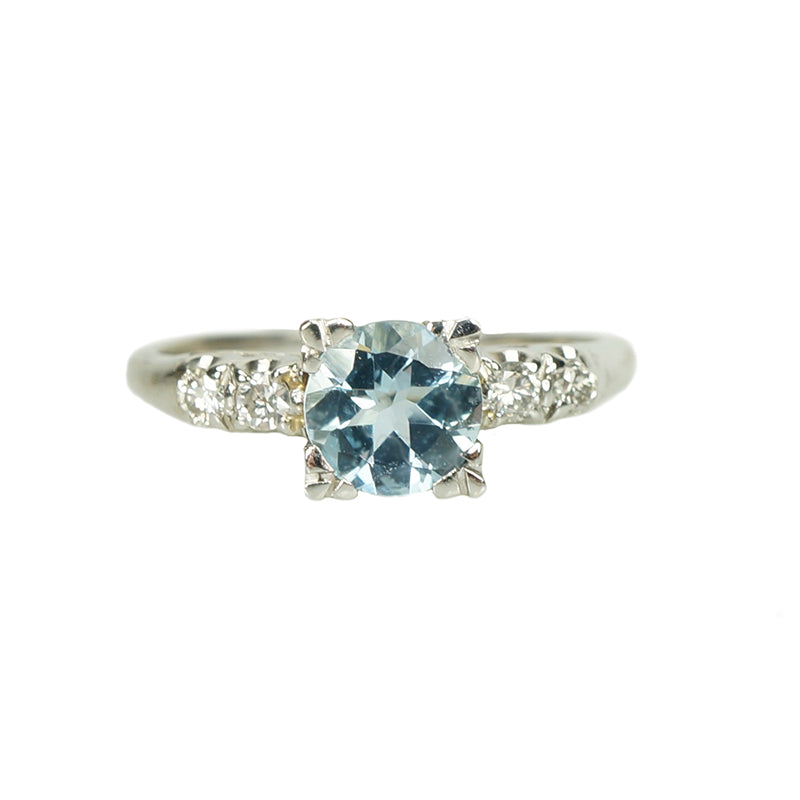 Vintage 1940's Aquamarine Engagement Ring