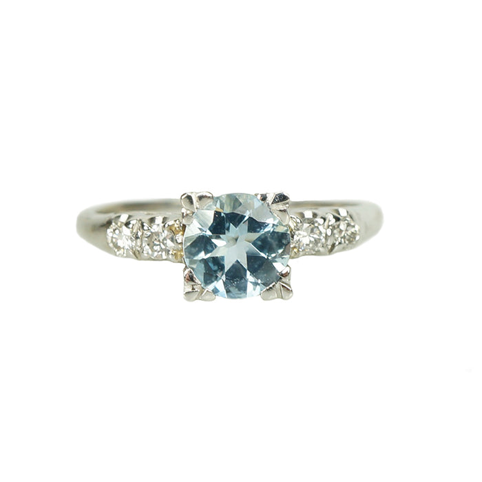 Vintage 1940's Aquamarine Engagement Ring