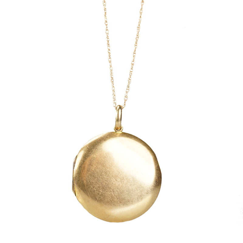 The Perfect Round Vintage Rose Gold Locket - Gem Set Love