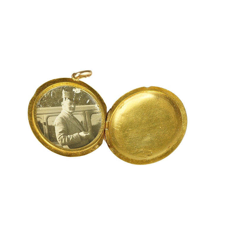 The Perfect Round Vintage Rose Gold Locket - Gem Set Love